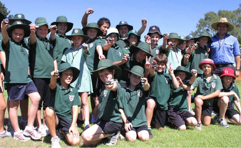 Class 5a from Emerald State School held their pedometers aloft after coming 250th in the Global Children’s Challenge. Teacher Zan Branford said the kids loved the experience. Class 5a from Emerald State School held their pedometers aloft after coming 250th in the Global Children’s Challenge. Teacher Zan Branford said the kids loved the experience.